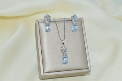 Cubic Zirconia Pendant & Earrings Set