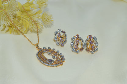 Designer Locket Combo Set with Chain & Adjustable Ring