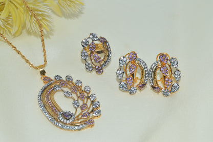 Designer Locket Combo Set with Chain & Adjustable Ring