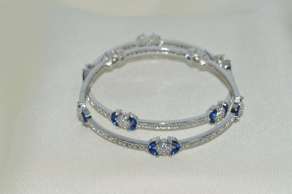 Bangles Silver with Blue Sapphire Stones