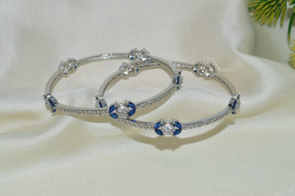 Bangles Silver with Blue Sapphire Stones