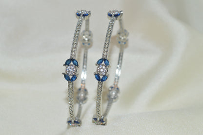 Bangles Silver with Blue Sapphire Stones