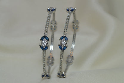 Bangles Silver with Blue Sapphire Stones