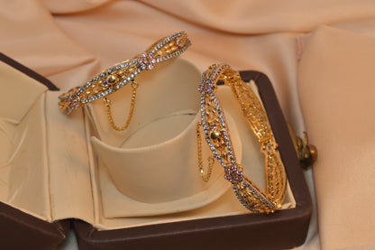 Glamorous Gold-Plated Bangles Fancy