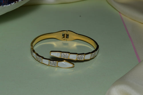 Stainless Steel Gold-Plated Snake Bracelet