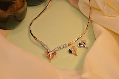Rose Gold Dubai Jewelry Set  Necklace & Earrings