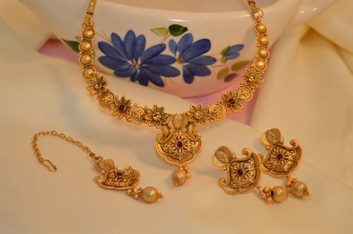Indian Dubai Luxury 24K Gold Plated Wedding Jewelry Set