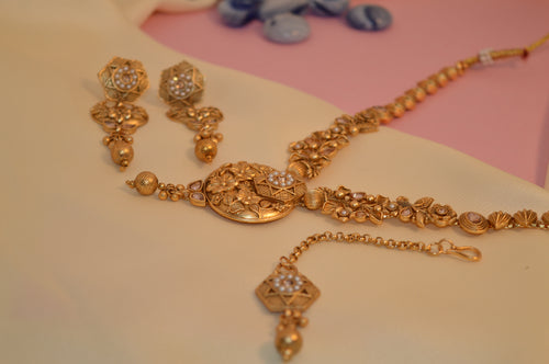 Indian Dubai Luxury 24K Gold Plated Wedding Jewelry Set