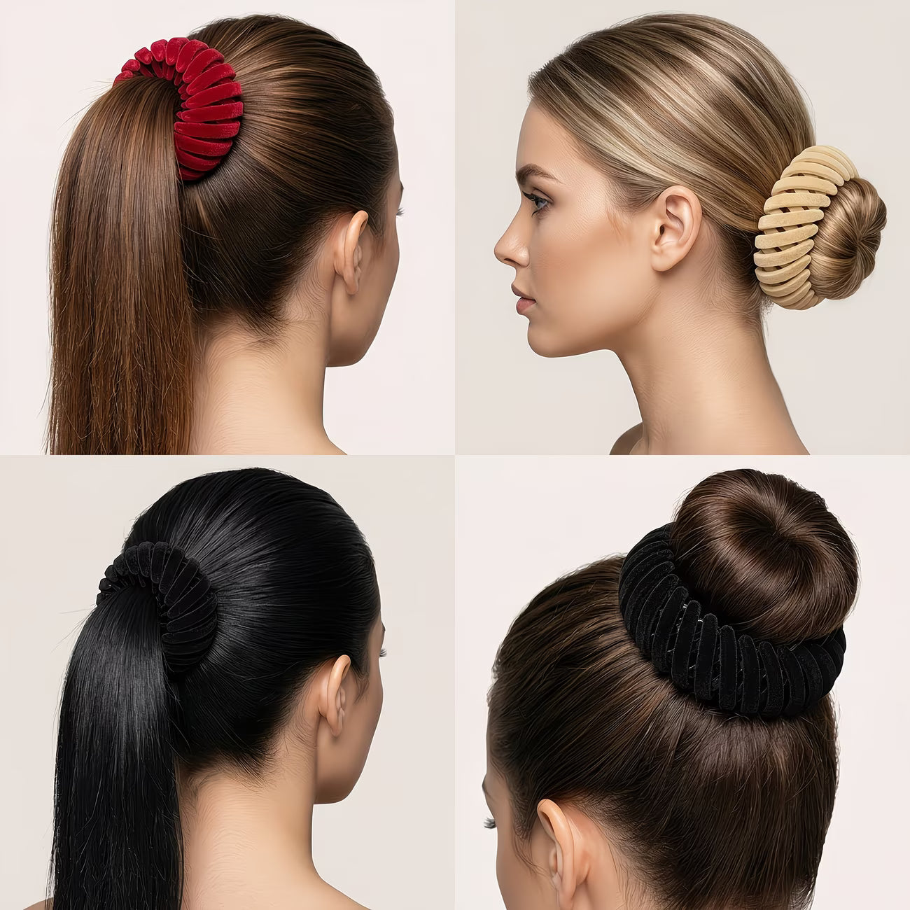 3Pcs Velvet Surface Expandable Bird Nest Magic Hair Clip (HL-12)