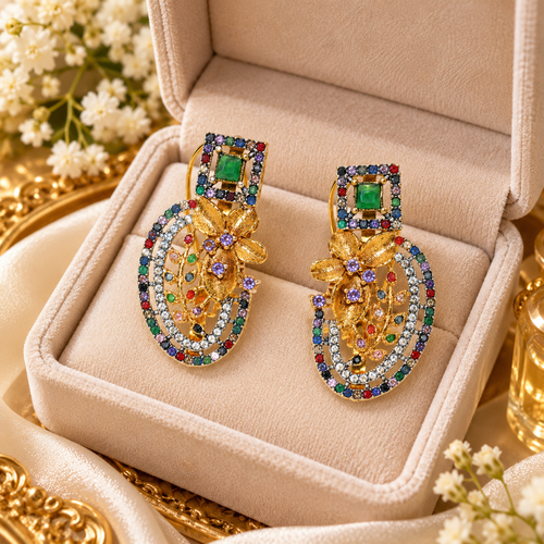 Colorful Elegant Zircon  Earrings for Women