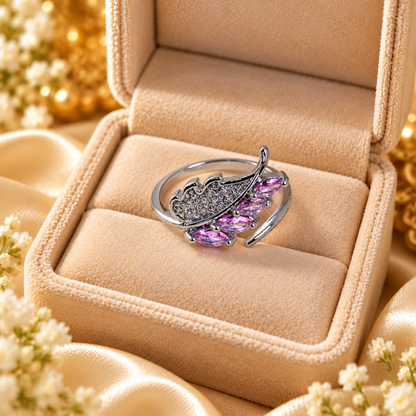 Artificial Ring| Zircon Leaf Ring