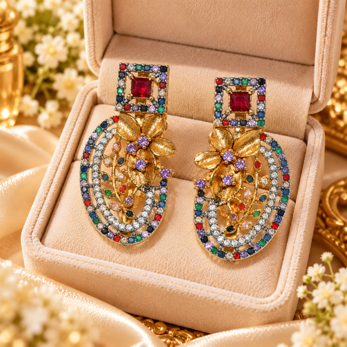 Colorful Elegant Zircon  Earrings for Women