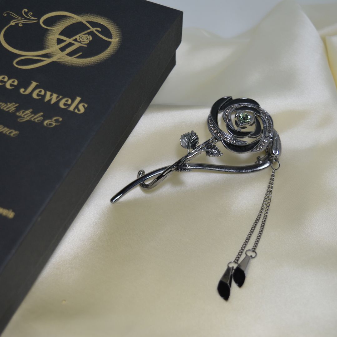 Black Rose Twist Hair Clip TL22