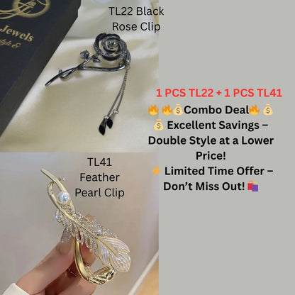 Simple Hairstyle Ko Banaye Luxury Look 💖 Elegant Rose Hair Clip (TL77)