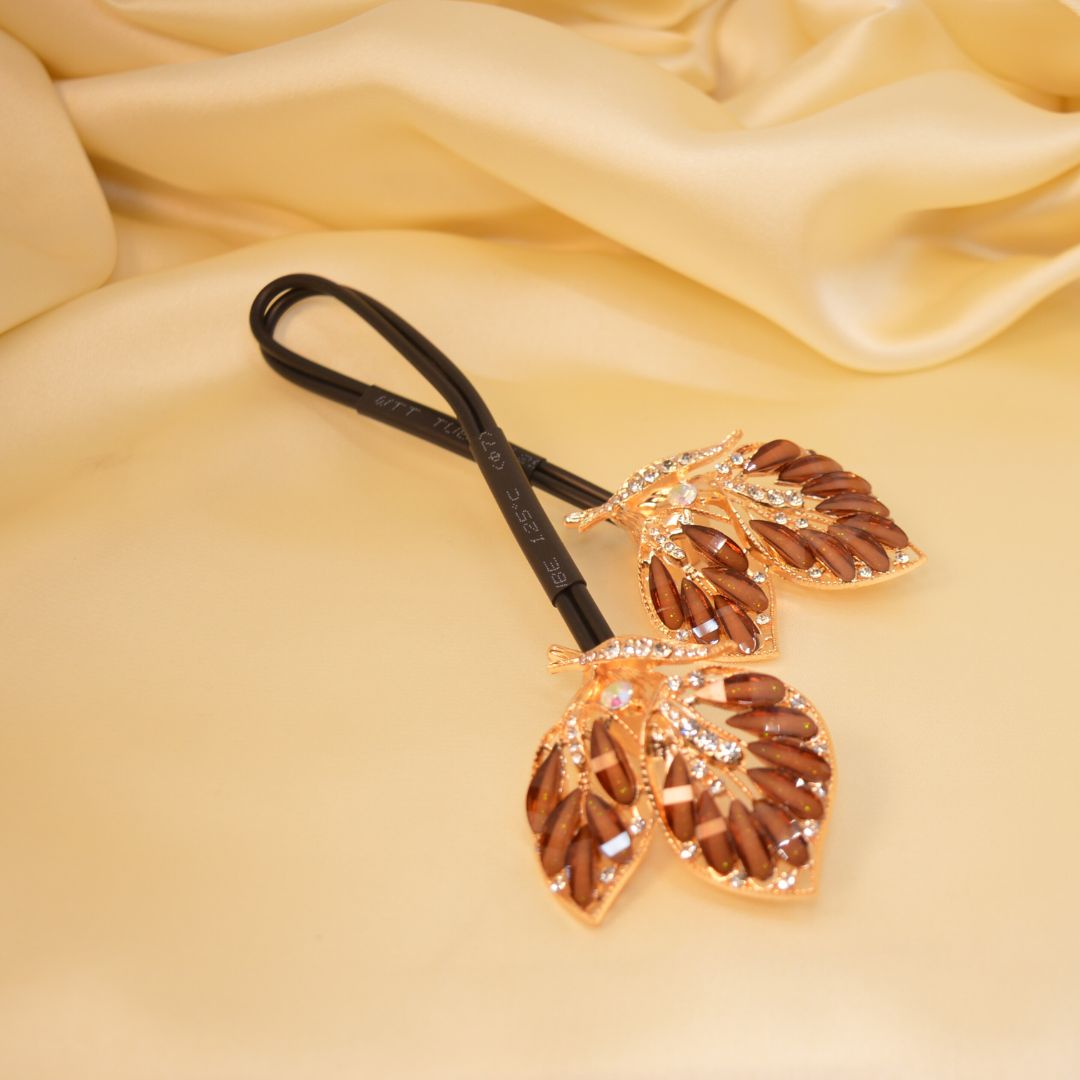 Leaf Blossom Rhinestone Hair Twister Pin HT40