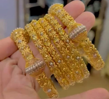 Gold Plated Bangles Set with Karay