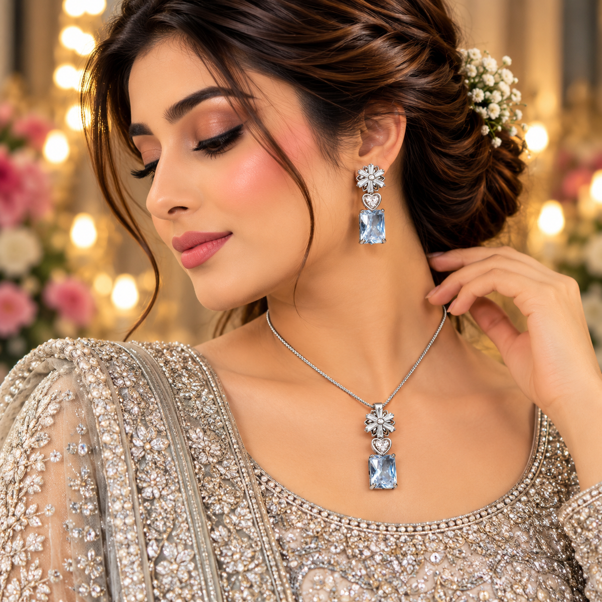 Elegant Crystal Jewelry Set for Women (PS-09)