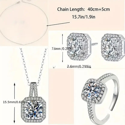 Elegant Sparkle Wedding Jewelry Set – Dazzling Stud Design