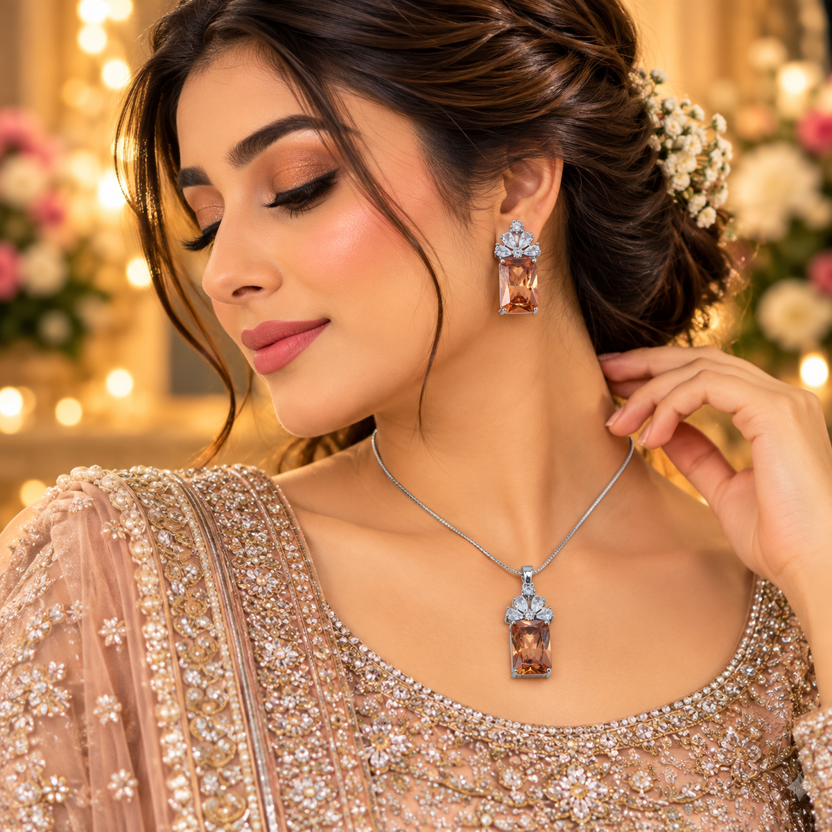 Elegant Crystal Jewelry Set for Women (PS-09)