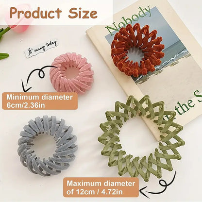 3Pcs Velvet Surface Expandable Bird Nest Magic Hair Clip (HL-12)