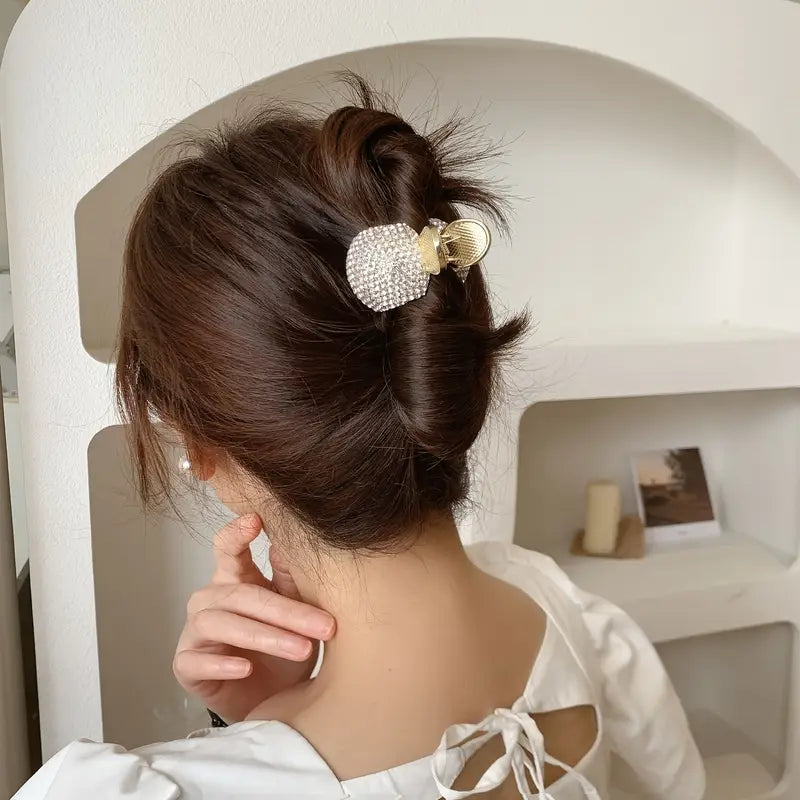 2pcs High ponytail clip with diamonds