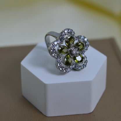 Flower Shape with Green Stone