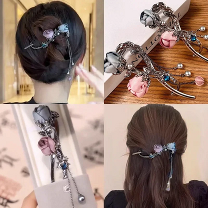 Elegant Rose Alloy Twist Hair Clip  (TL77)