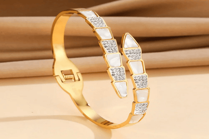 Stainless Steel Gold-Plated Snake Bracelet
