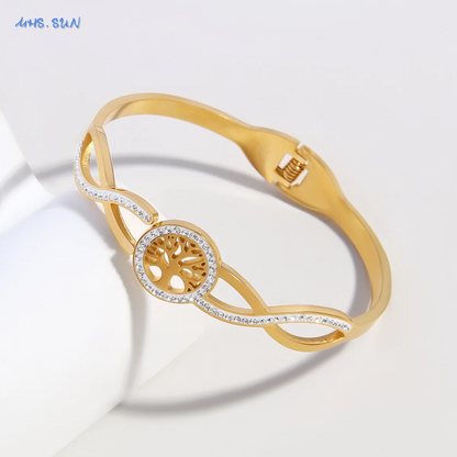 Tree of Life Bracelet  Stainless Steel Gold Color