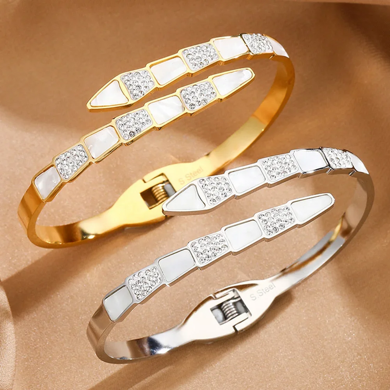 Stainless Steel Gold-Plated Snake Bracelet