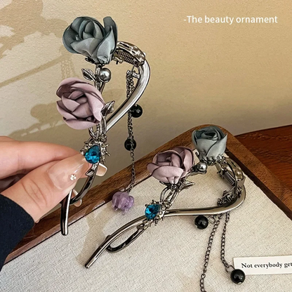 Elegant Rose Alloy Twist Hair Clip  (TL77)