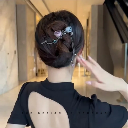 Elegant Rose Alloy Twist Hair Clip  (TL77)