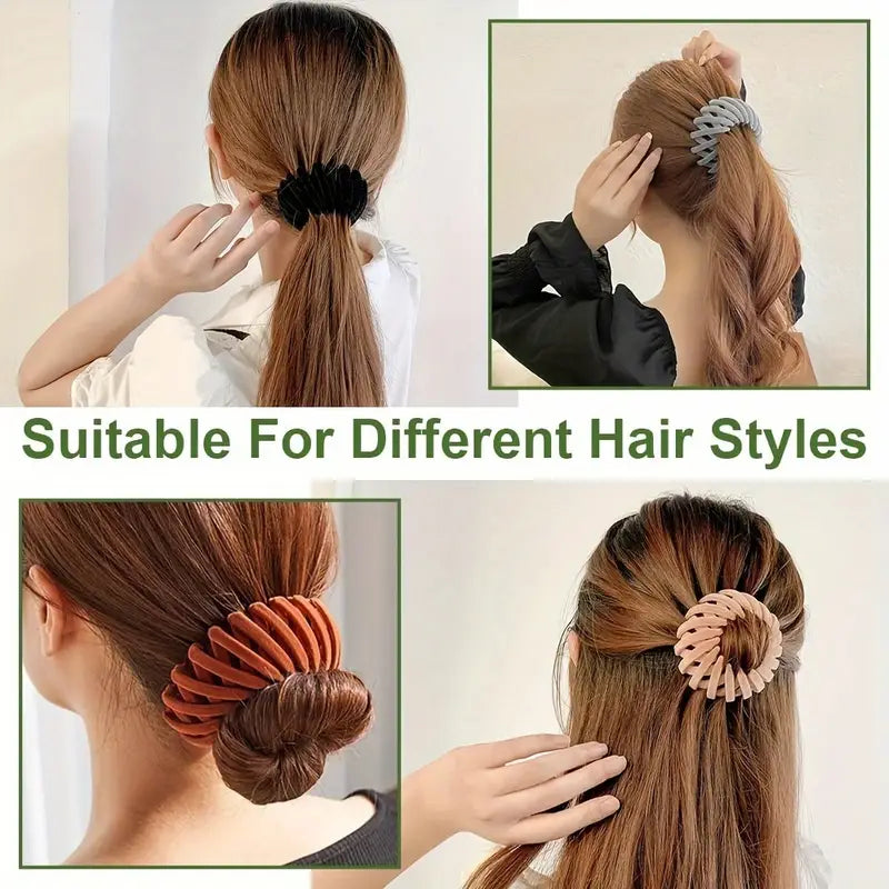 3Pcs Velvet Surface Expandable Bird Nest Magic Hair Clip (HL-12)