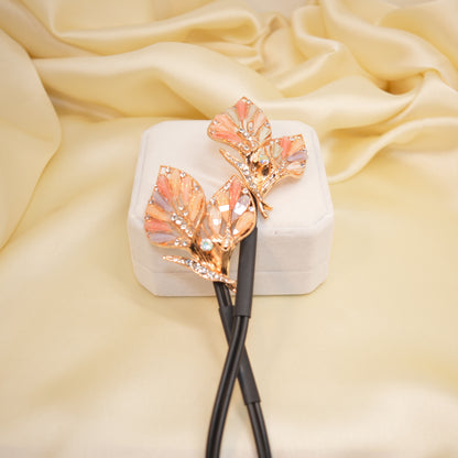 Leaf Blossom Rhinestone Hair Twister Pin HT40
