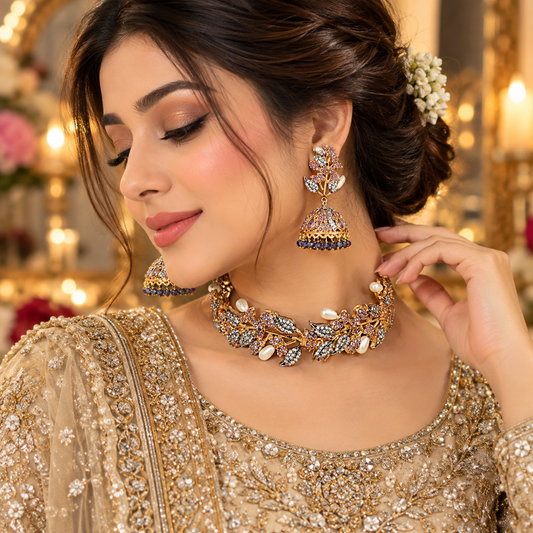 Luxury Gold Bridal Choker Set