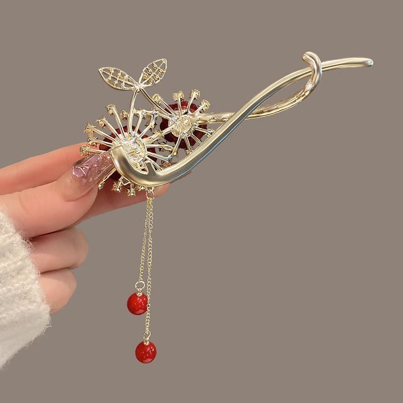 Rose And Pearl Tassel Hairpin  TL 33