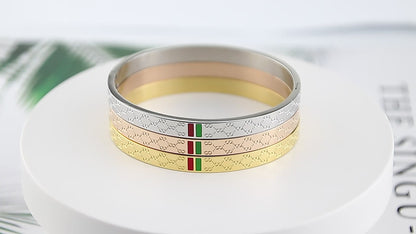 Simple GUCCI-Inspired Stainless Steel Bracelet – Gold Color