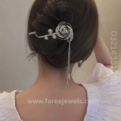 Black Rose Twist Hair Clip TL22